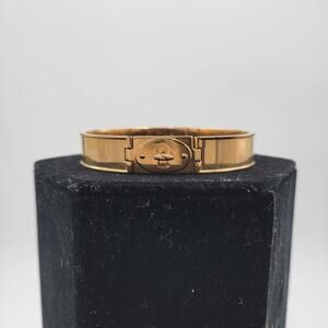 Fossil Gold Tone Turn Lock Steel Bangle 2.5" Bracelet JF00102710 Accessories